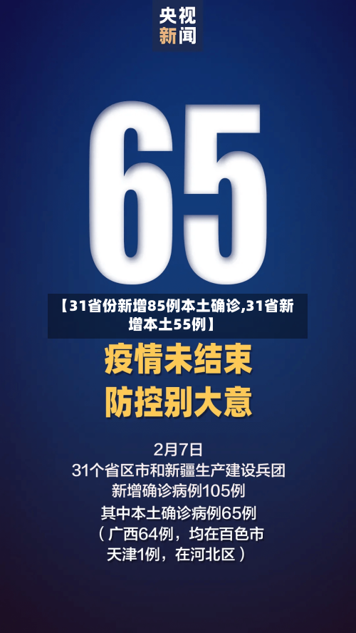 【31省份新增85例本土确诊,31省新增本土55例】