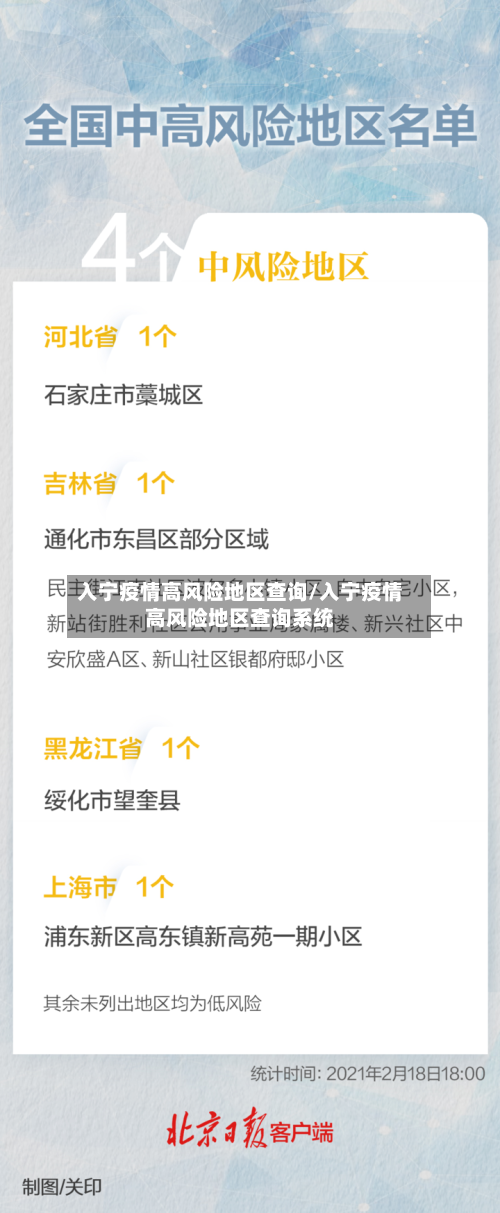 入宁疫情高风险地区查询/入宁疫情高风险地区查询系统