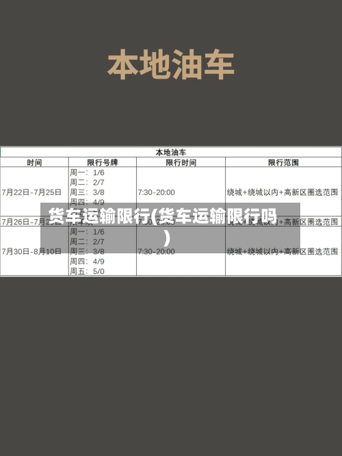 货车运输限行(货车运输限行吗)