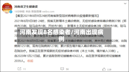 河南发现8名感染者/河南出现病例