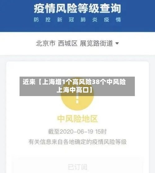 近来【上海增1个高风险38个中风险上海中高口】