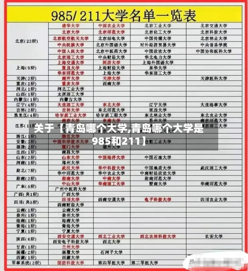 关于【青岛哪个大学,青岛哪个大学是985和211】-第2张图片