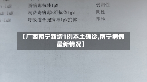 【广西南宁新增1例本土确诊,南宁病例最新情况】