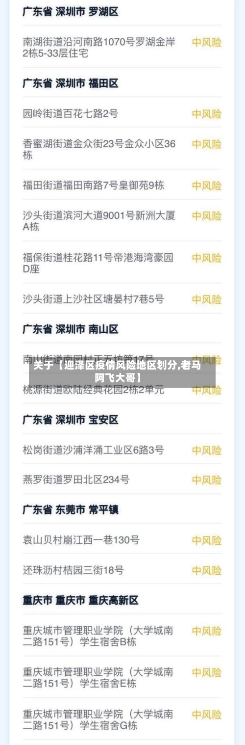 关于【迎泽区疫情风险地区划分,老马阿飞大哥】