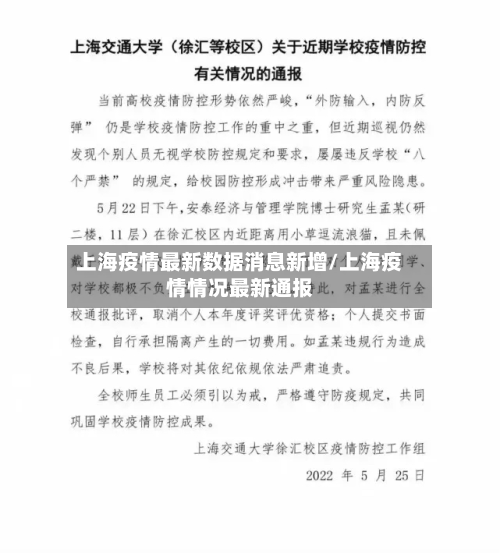 上海疫情最新数据消息新增/上海疫情情况最新通报