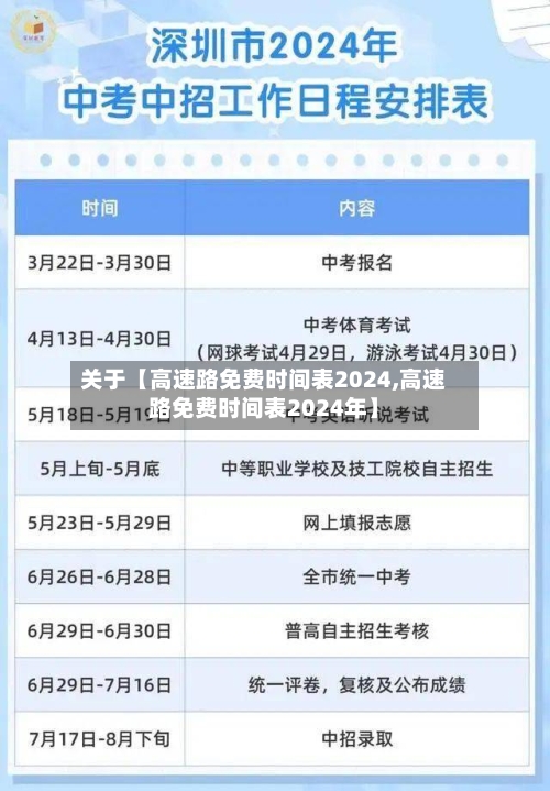 关于【高速路免费时间表2024,高速路免费时间表2024年】-第2张图片