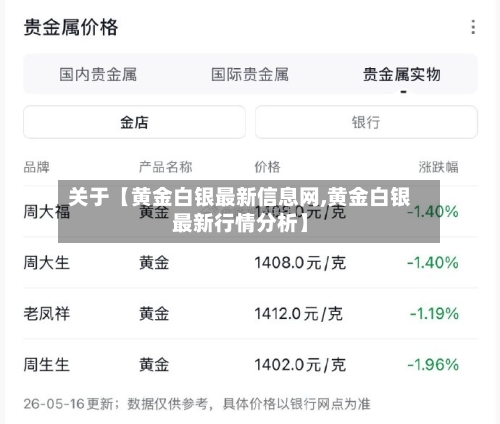 关于【黄金白银最新信息网,黄金白银最新行情分析】-第2张图片