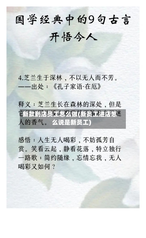 新款到店员工怎么做(新员工进店怎么说是新员工)