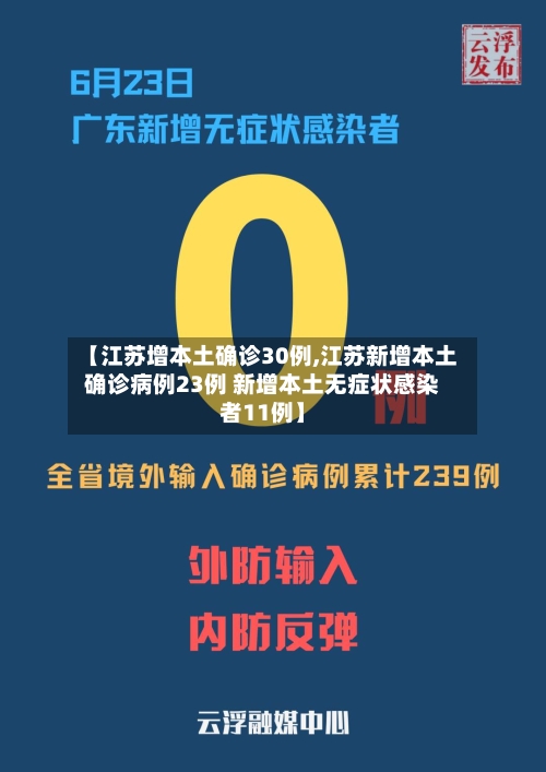 【江苏增本土确诊30例,江苏新增本土确诊病例23例 新增本土无症状感染者11例】
