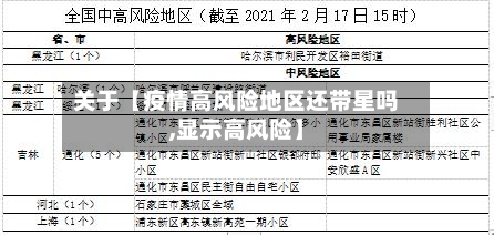 关于【疫情高风险地区还带星吗,显示高风险】-第3张图片
