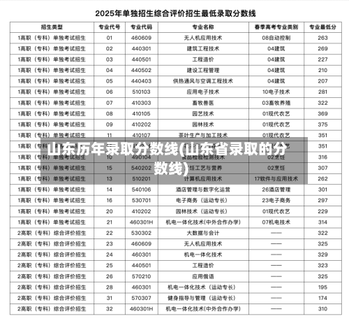 山东历年录取分数线(山东省录取的分数线)
