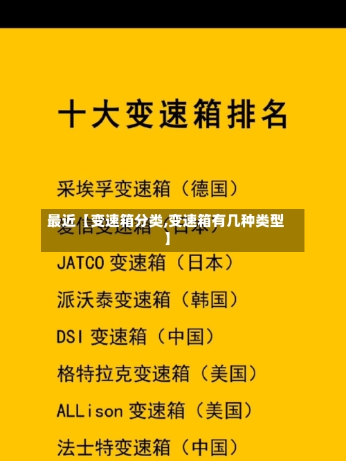 最近【变速箱分类,变速箱有几种类型】-第2张图片