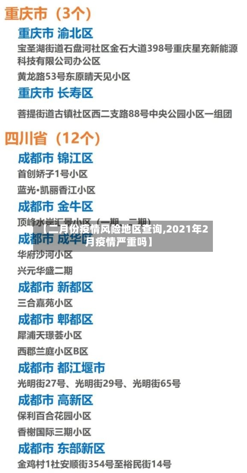 【二月份疫情风险地区查询,2021年2月疫情严重吗】