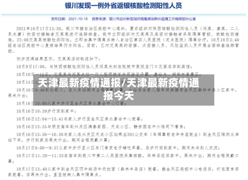 天津最新疫情通报/天津最新疫情通报今天