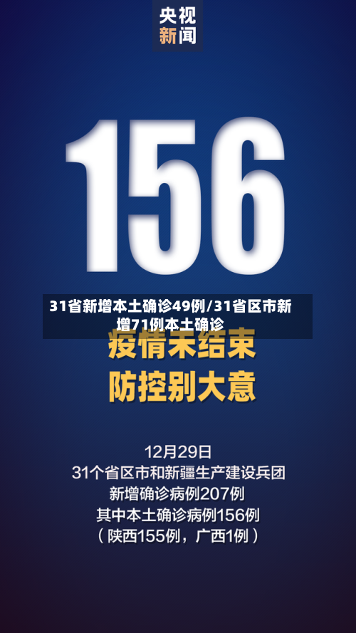31省新增本土确诊49例/31省区市新增71例本土确诊
