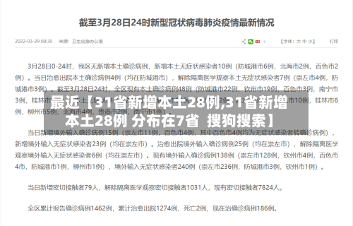 最近【31省新增本土28例,31省新增本土28例 分布在7省 搜狗搜索】-第2张图片