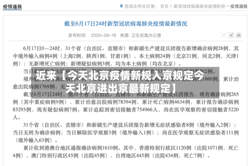 近来【今天北京疫情新规入京规定今天北京进出京最新规定】