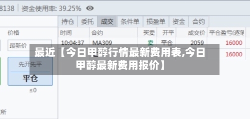最近【今日甲醇行情最新费用表,今日甲醇最新费用报价】