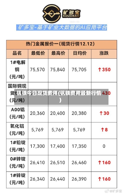 钒铁今日现货费用(钒铁费用最新行情)