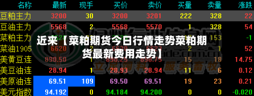 近来【菜粕期货今日行情走势菜粕期货最新费用走势】-第2张图片
