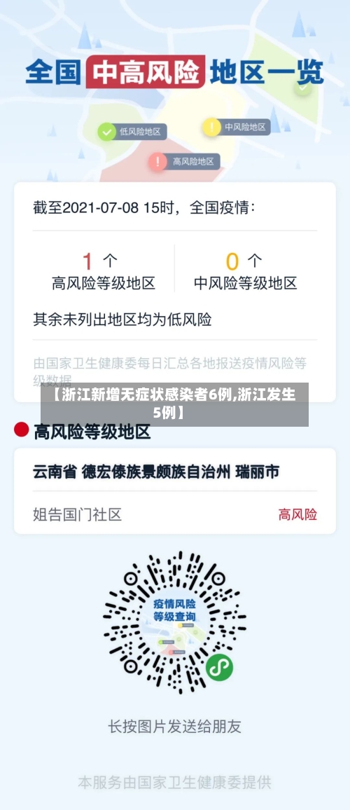 【浙江新增无症状感染者6例,浙江发生5例】