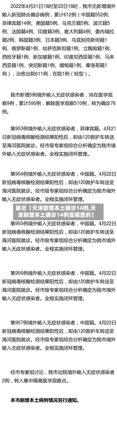 最近【天津新增本土确诊14例,天津新增本土确诊14例是哪里的】-第2张图片