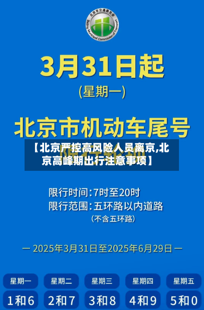 【北京严控高风险人员离京,北京高峰期出行注意事项】