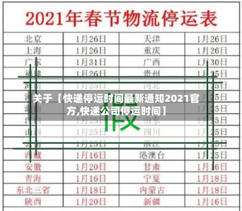 关于【快递停运时间最新通知2021官方,快递公司停运时间】-第2张图片
