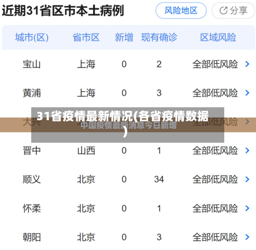 31省疫情最新情况(各省疫情数据)-第3张图片