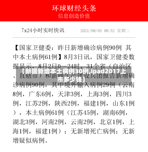 【新疆新增本土病例30例,ipad2017上市多少钱】