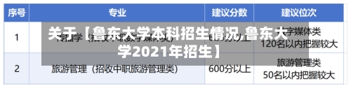 关于【鲁东大学本科招生情况,鲁东大学2021年招生】