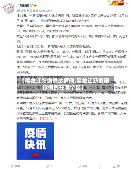 【黑龙江新增确诊病例,黑龙江新增确诊病例在哪个区】-第2张图片