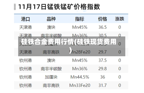 硅铁合金费用行情(硅铁现货费用)