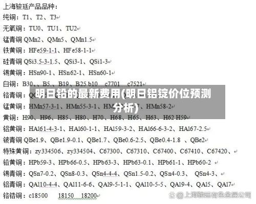 明日铅的最新费用(明日铝锭价位预测分析)