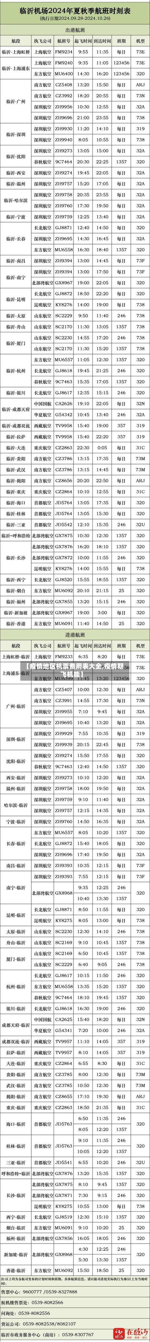 【疫情地区机票费用表大全,疫情期飞机能】-第2张图片
