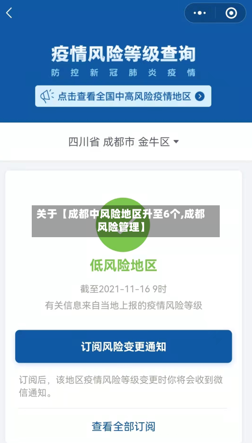 关于【成都中风险地区升至6个,成都风险管理】