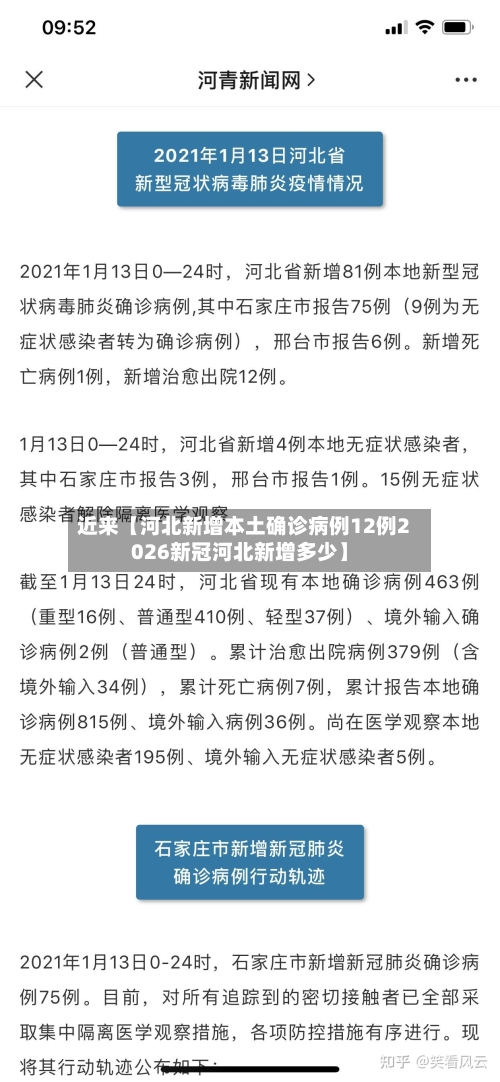 近来【河北新增本土确诊病例12例2026新冠河北新增多少】