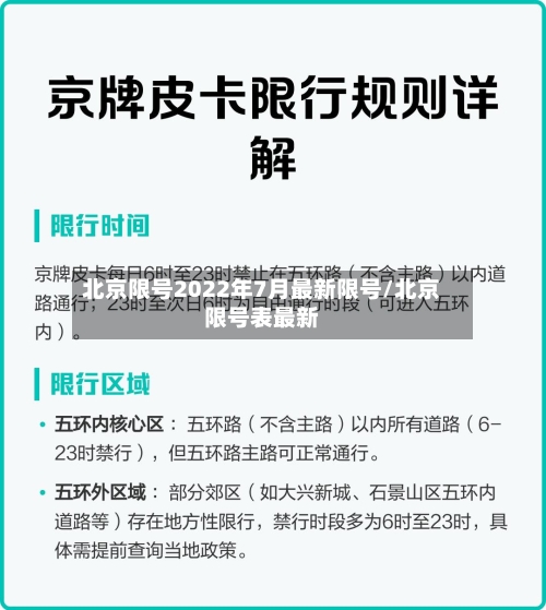 北京限号2022年7月最新限号/北京限号表最新-第2张图片