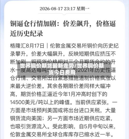 世界铜价期货最新走势/世界铜价期货今日费用