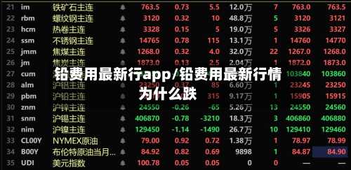 铅费用最新行app/铅费用最新行情为什么跌-第2张图片