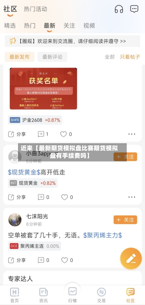近来【最新期货模拟盘比赛期货模拟盘有手续费吗】
