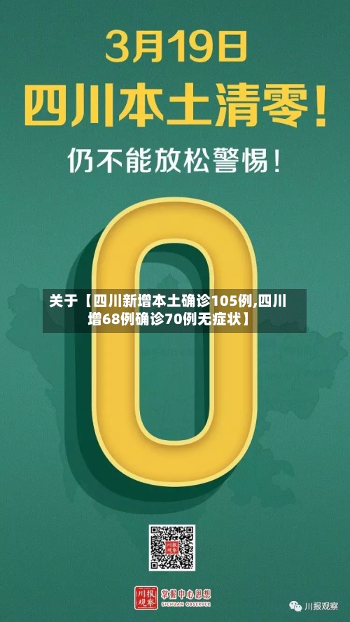 关于【四川新增本土确诊105例,四川增68例确诊70例无症状】