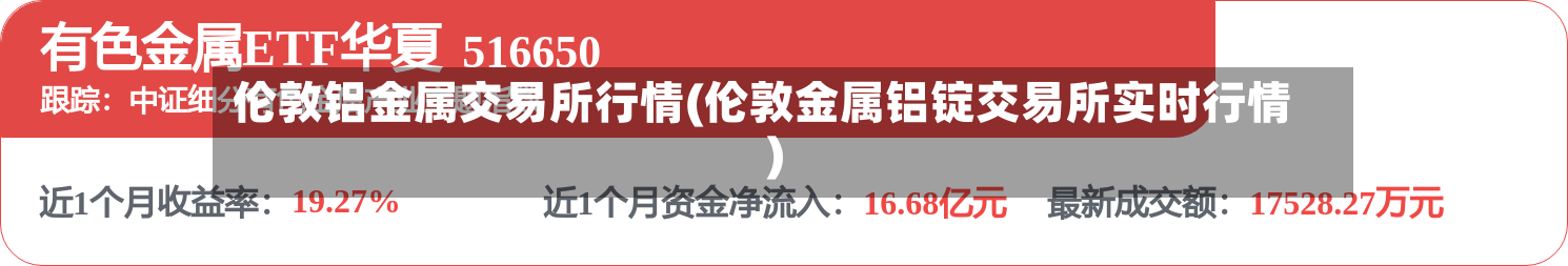 伦敦铝金属交易所行情(伦敦金属铝锭交易所实时行情)