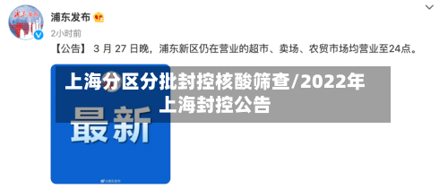上海分区分批封控核酸筛查/2022年上海封控公告