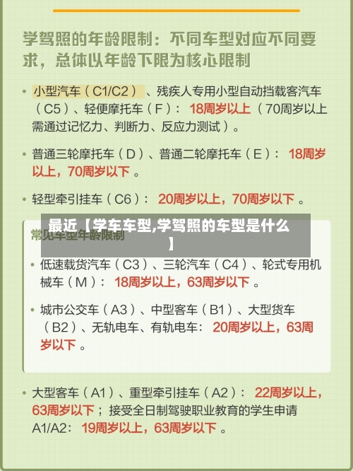 最近【学车车型,学驾照的车型是什么】